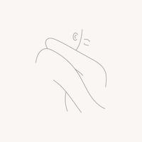 Continuous Line Art Drawing of Hug in a Trendy Minimalist Style vector