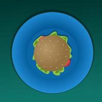 vector of a hamburger on a plate