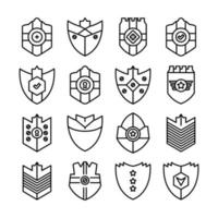 ilustración de línea de insignia de escudo