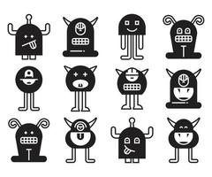 cartoon monster icons vector