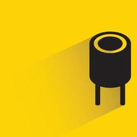 capasitor icon on yellow background vector