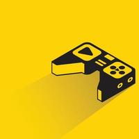 game joystick icon on yellow background vector