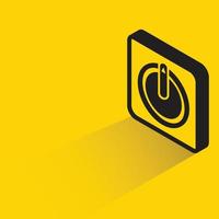start switch icon on yellow background vector