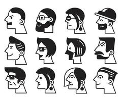 human face avatars side view