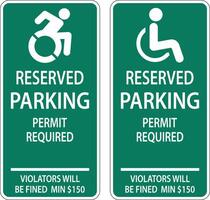 Handicap Parking Sign On White Background vector