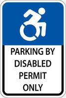 Accessible Parking Sign On White Background vector