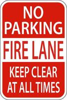 Fire Lane Keep Clear At All Times Sign On White Background vector