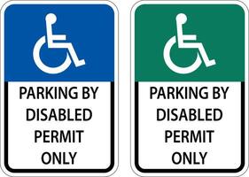 Accessible Parking Sign On White Background vector