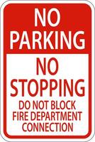 No Parking Do Not Block Fire Department Connection Sign vector