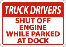 Shut Off Engine While At Dock Sign On White Background vector