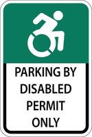 Accessible Parking Sign On White Background vector