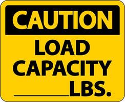 Caution Load Capacity Label Sign On White Background vector