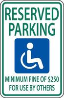 Accessible Parking Sign On White Background vector