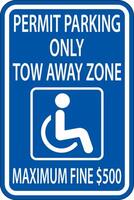 Accessible Parking Sign On White Background vector