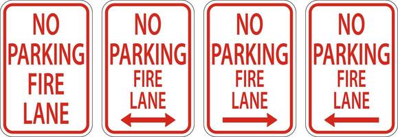 No Parking Fire Lane Sign On White Background vector