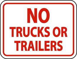 No Trucks or Trailers Sign On White Background vector