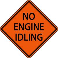 No Engine Idling Sign On White Background vector