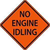 No Engine Idling Sign On White Background vector