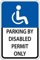 Accessible Parking Sign On White Background vector