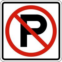 No Parking Sign On White Background vector