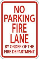 No Parking Fire Lane Sign On White Background vector