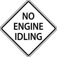 No Engine Idling Sign On White Background vector