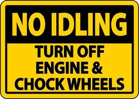 Turn Off Engine and Chock Wheels Sign On White Background vector