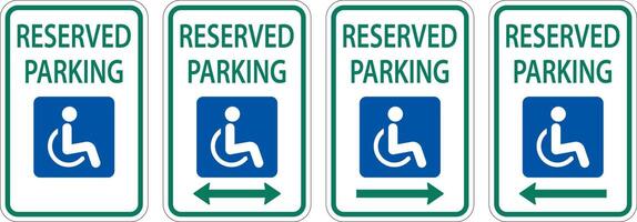 Accessible Reserved Parking Sign On White Background vector