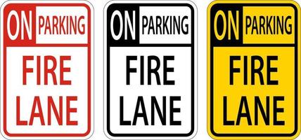 No Parking Fire Lane Sign On White Background vector