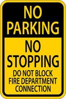 No Parking Do Not Block Fire Department Connection Sign vector