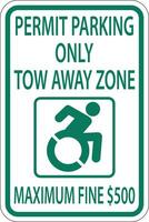Accessible Parking Sign On White Background vector
