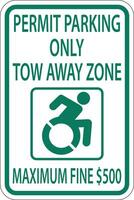 Accessible Parking Sign On White Background vector