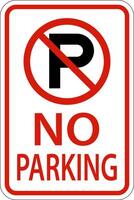 No Parking Sign On White Background vector