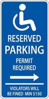 Handicap Parking Sign,Right Arrow Sign On White Background vector