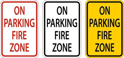 No Parking Fire Zone Sign On White Background vector