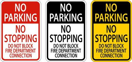 No Parking Do Not Block Fire Department Connection Sign vector