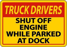 Shut Off Engine While At Dock Sign On White Background vector