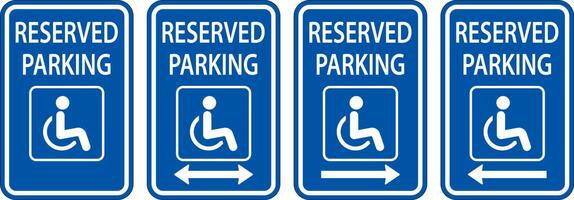 Accessible Reserved Parking Sign On White Background vector