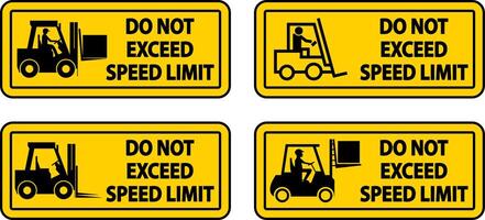 Do Not Exceed Speed Limit Label Sign On White Background vector