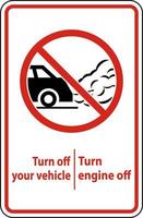 Turn Engine Off Sign On White Background vector