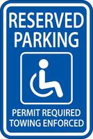 Accessible Parking Sign On White Background vector