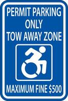 Accessible Parking Sign On White Background vector