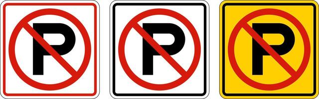 No Parking Sign On White Background vector