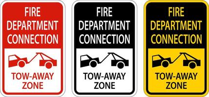 Fire Department Connection Tow Away Zone Sign On White Background vector