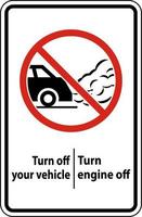 Turn Engine Off Sign On White Background vector
