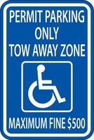 Accessible Parking Sign On White Background vector