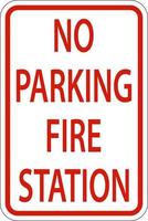 No Parking Fire Station Sign On White Background vector