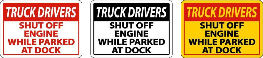 Shut Off Engine While At Dock Sign On White Background vector