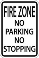 Fire Zone No Parking No Stopping Sign On White Background vector