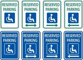 signo de estacionamiento reservado accesible sobre fondo blanco vector